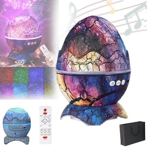 YYGJYGOO Dinoglow Egg Projector, 4-in-1 Northern Lights Starry Projector with White Noise, Wireless Bluetooth Music Player, Timer & Remote, Nightlight Room Décor(Interstellar)