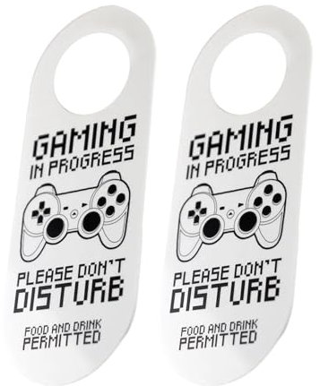 Lot de 2 panneaux de porte « Gaming In Progress Don't Disturb » pour chambres et appartements partagés
