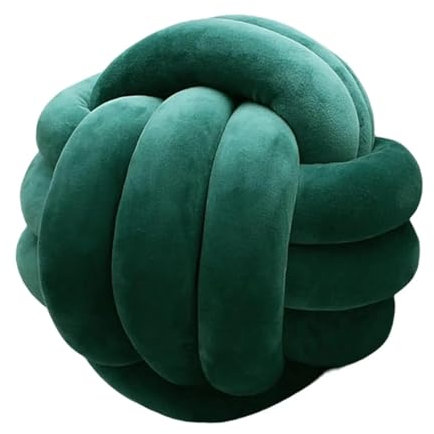 MZSKLW Knotenkissen mit weichem Knoten, Ballkissen, Foto-Requisiten, Plüschkissen, handgewebt, für Sofa, Bett, Stühle, Heimdekoration, 22 cm, für Bett, Wohnzimmer, Bodenkissen (grün)