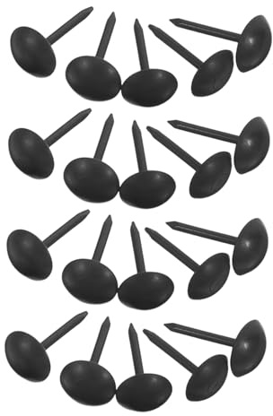 UKCOCO 100 Stück Polsternägel Eisen Antik Stil Ziernägel Möbelbeschläge Polsterziernägel Möbel und Türen Dekorationsnägel Innen Vintage 7x13mm Schwarz