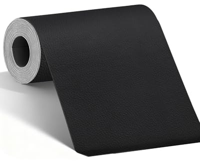 BOUYEER Pelle Adesiva per Riparazioni, 60x180 CM ecopelle toppe adesive per tessuti, Set Riparazione Ecologico & Senza Odori per Mobili/Divano/Sedili Auto/Borse/Restauro, Nero