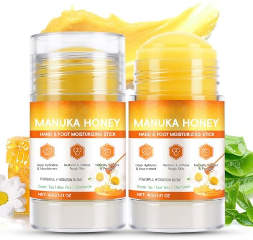 2Pcs Manuka Honey Cream For Dry Feet, Cracked Heel Repair Cream, Honey Foot Balm, Softens Calluses, Exfoliates Dead Skin & Deeply Moisturises – Athletes Foot Treatment Heel Balm For Hard, Rough Skin