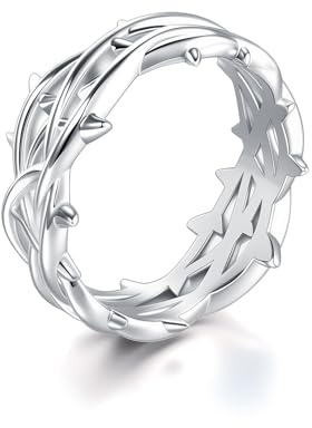 Krone der Dornen Ring 925 Sterling Silber Ring Jesus Dornenring für Männer und Frauen