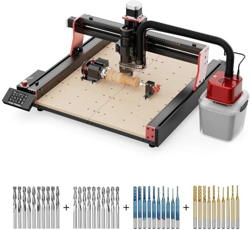 Twotrees TTC450 PRO 500W Router, CNC-3-Achsen-Maschine mit M1-Staubsauger, Walzenfräser 40-teilig, zum Gravieren, Schneiden von MDF, Massivholz, 500-W-Spindelmotor-Kit, para DIY-Gravur, CNC-Gravur