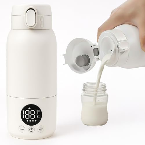 Tragbarer Flaschenwärmer Baby - Flaschenwärmer Baby Unterwegs, 2-Minuten-Schnellaufheizung, 500ml Große Kapazität, mit Sterilisationsfunktion, für Auto, Camping und Reisen