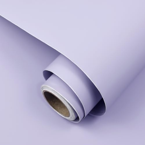 wishFIRE Lila Selbstklebende Tapete 40cm X 500cm Lila Verdicken Matt Wand Tapeten Moderne abnehmbare Selbstklebende Vinyl Tapete für Raumwände Regal Arbeitsplatten Schränke