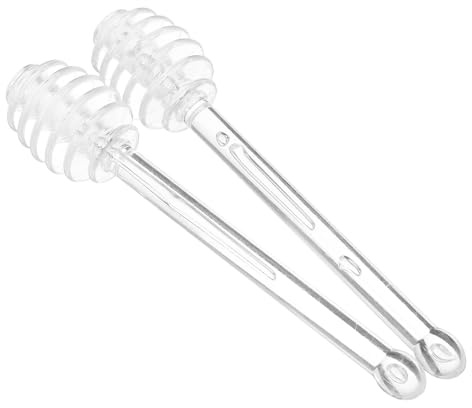 WATIIFUFU 2 PCS Honey Stirrer Sticks Food-Grade Stainless Steel Honey Spoon and Dipper for Mixing Tea Coffee Beverages Easy to Clean Kitchen Tool for Home Use