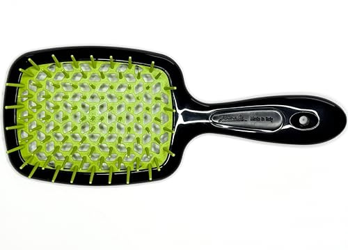 Jäneke Superbrush Noir VERT Brosse à cheveux professionnelle pour démêler et sécher sans dessécher 20,5 cm (71SP226 VER)