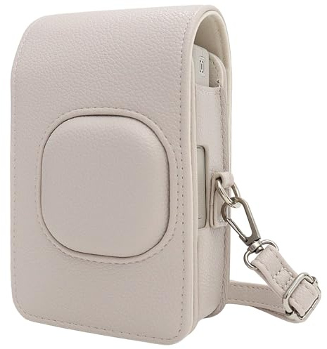 MUZIRI KINOKOO Case for Instax Mini LiPlay+/LiPlay Plus - PU Leather Protective Case for Fuji Mini LiPlay+ Hybrid Instant Camera in Lychee Texture - with Adjustable Shoulder Strap - Sand Beige