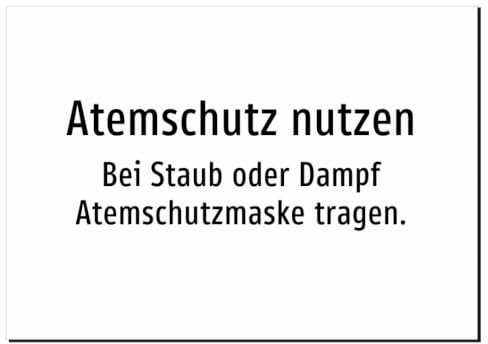36215-DE-T-10 | Atemschutz nutzen - Bei Staub oder Dampf | Aufkleber A5, 210 x 148mm | nur Text, ohne Symbolgrafik