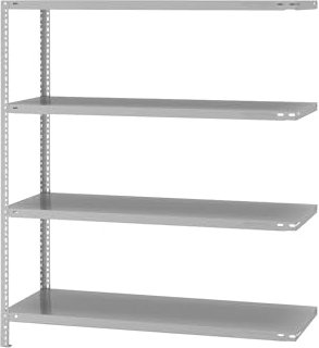 eurokraft | Lager-Schraubregal | RAL 7035 | mittelschwer | Regalhöhe 1500 mm | Bodenbreite 1300 mm | Tiefe 500 mm | Anbauregal