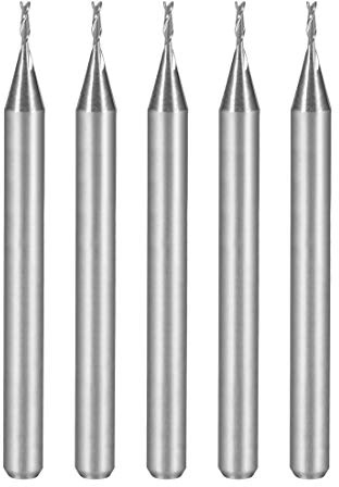 sourcing map 5 STÜCKE 1/8 Schaft 0,8mm x 3mm Hartmetall Schaftfräser CNC Fräser 2 Flöte