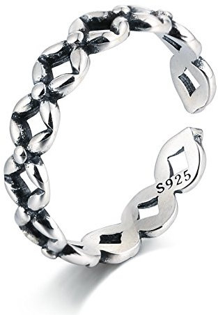 Daesar Fussschmuck Damen Zehenring 925 Sterling Silber Hohl Quadrat Sommer Barfuß Fuss Ringe Silber