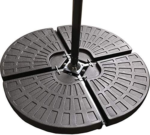 Classic Garden Shop® SET OF FOUR WEIGHTS - PARASOL BASE STAND WEIGHTS FOR BANANA HANGING AND CANTILEVER UMBRELLA PARASOLS - FAN SHAPED SET OF FOUR 66kgs WHEN FILLED.