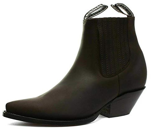 Slipmaskiner herr Mustang Slip On Cowboy Western Chelsea ankelstövel, Brun, 43 EU