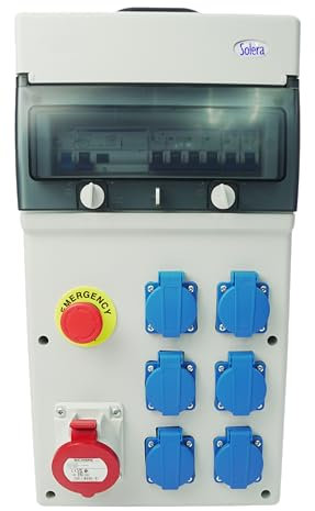 Coffret de chantier 7 prises avec arrêt d'urgence