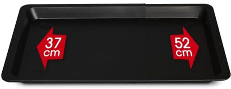 FORMEGOLOSE™, Teglia rettangolare estensibile 33x38/52 cm, Acciaio con rivestimento antiaderente, Nero