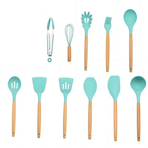 Ustensiles De Cuisine Silicone,12 PCS Silicone Ustensiles de Cuisine Ustensiles de Cuisine Ensemble Résistant À La Chaleur Cuisine Ustensiles de Cuisson Anti-Adhésifs Outils De Cuisson Avec Boîte De