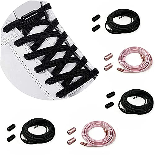 CHYEEH Cordones Elásticos Sin Nudo con Hebilla Metal | Cordones Elásticos de Goma con Botón de Metal/Cordones Elásticos para Zapatillas de Deporte, No es Necesario Atar Cordones de Zapatos para Niños