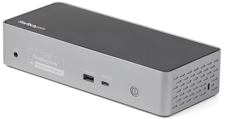 StarTech.com USB C Dock - 4K 60Hz Quad Monitor DisplayPort & HDMI - Universal USB-C Docking Station with 100W Power Delivery - USB Hub with 1x USB Type-C & 3X USB-A, Ethernet, Audio (DK31C4DPPD) | MacBook Air, Windows, macOS, ChromeOS, 100W charging, 4-port USB hub, 10Gbps USB-C, Gigabit Ethernet, K-slot