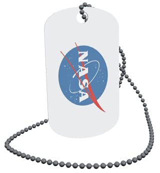 U24 Dog Tag Erkennungsmarke ID Tag an Kette Flagge NASA Emblem DogTag Alu 30 x 50 mm