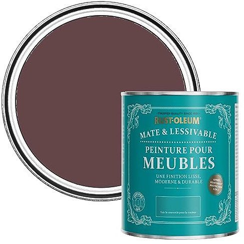 Rust-Oleum lila Möbelfarbe mit Matt-Finish, geruchsarm und wasserbasiert für Innenholz - Mulberrystraße 750ML