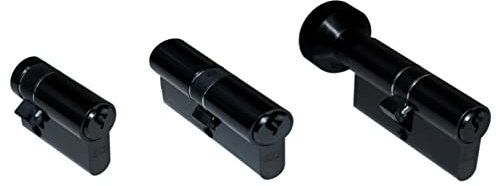 BKS Dark Edition Profilzylinder, Knaufzylinder, Halbzylinder von SN-TEC incl. 3 Schlüssel (27/10 Halbzylinder, Halbzylinder)