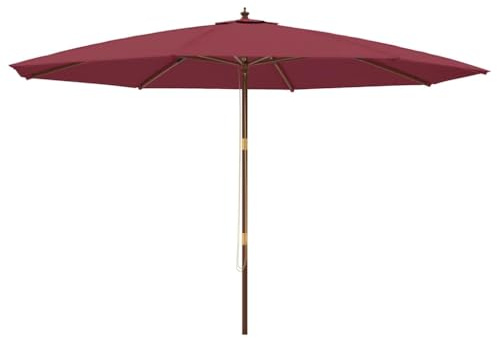 vidaXL Sonnenschirm mit Holzmast Bordeauxrot 400x273 cm