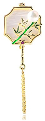 EBSBAG Broche Prune orchidée Bambou chrysanthème Broche Antique Gland Corsage Broche vêtements Accessoires (Color : QT56, Size : One Size)