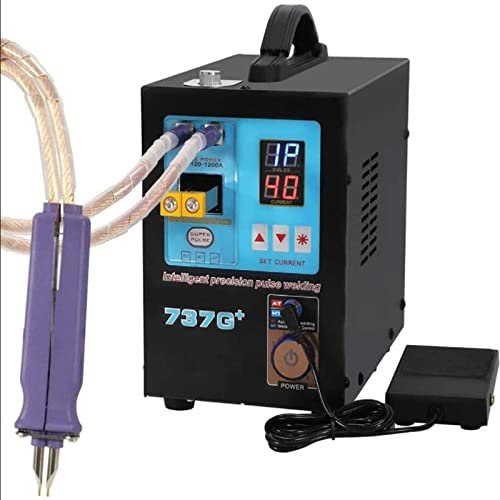 Saldatrice a Batteria 737G, saldatrice a Punti a impulsi da 0,15 mm, saldatrice a Punti a Batteria da 220 V e Stazione di Saldatura Saldatrice a impulsi Portatile per batterie al Litio 18650 14500