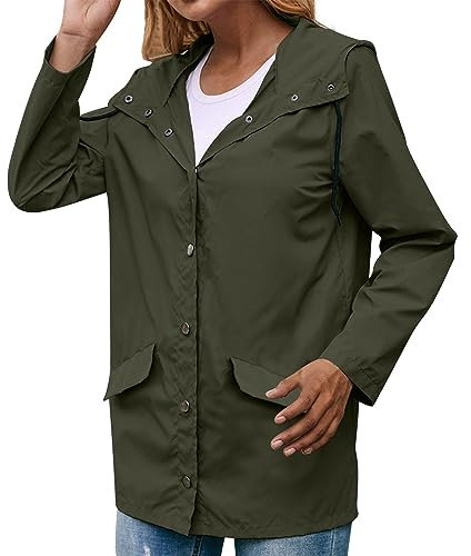 Leichte Regenjacke Damen Regenjacke Damen Wasserdicht Regenjacke Fahrrad Mantel Damen Lang Softshellmantel Damen Regenmantel Damen Lang