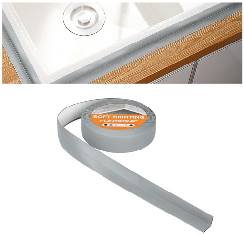 flintronic Vattentät tätningsmedel, mjuk PVC-golvplatta, 5 m x 10 mm | Självhäftande tejptätningsmedel, vattentät, oljetät och mögelresistent som används för köksplattor, badrum, möbler, etc