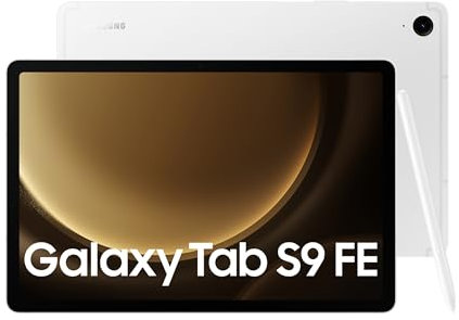 Samsung Galaxy Tab S9 FE Tablet with S Pen, 256GB, Long-lasting Battery, Silver, 3 Year Manufacturer Extended Warranty (UK Version)