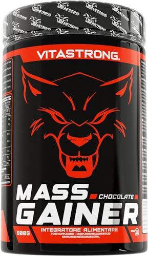 Gainer Mass, 30% Protéines en Poudre, Saveur Chocolat, Vitastrong | Haute Teneur Calorique, Maltodextrine, Cluster Dextrin, 3g Créatine Monohydrate, Prise de Masse Musculaire Homme & Femme