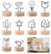 KASESSS 10 Stück Tischkartenhalter Metall, Fotohalter mit Klammern, Menükartenhalter, Tisch mit Holzbasis Fotoständer, Kartenhalter Holz, Kartenständer, Lustig Notizhalter für Hochzeit Party Dekor