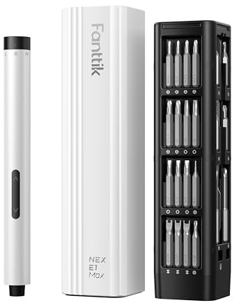 Fanttik E1 MAX mini cacciavite elettrico, set di cacciaviti di precisione con 50 punte di precisione magnetiche, coppia a 2 marce, senza fili, per telefono fotocamera portatile -Bianco