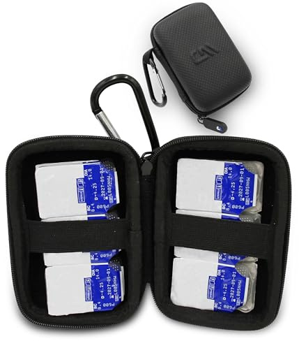 CASEMATIX Travel Case for Contact Lenses – Compact Dual-Sided Storage Case Holds 12 Daily Disposable Contacts with Clip-On Carabiner