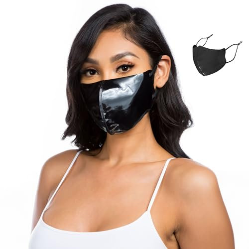 SALANSEX PU Face Mask Pack Black Fashion Maske Mündung Verstellbar (Black, 1 Pcs)