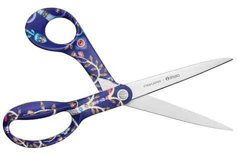 Fiskars X Iittala Schere mit Taika-Design, Rechtshändig, Länge 21 cm | Klingen aus rostfreiem Stahl, Taika blau, 1071490
