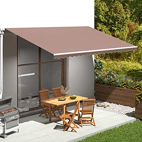 LAPOOH Tessuto di Ricambio per Tenda da Sole Marrone 5x3 m,Tessuto di Ricambio Tenda da Sole,Telo Tenda da Sole,Tende da Sole-311981