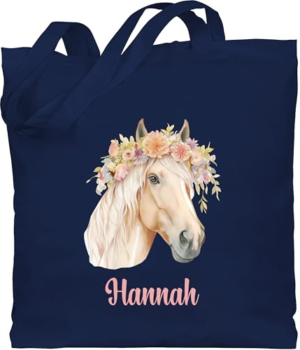 Geschenk mit Namen personalisiert by Shirtracer - Baumwolltasche - Pferdemädchen Geschenk Pferde Motiv Geschenkidee Pferd I Haflinger Pferd Geschenk Pferdeliebhaber