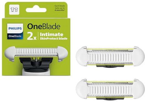 Philips OneBlade Skin-Protect Intimate Blade Heads, Compatible with All OneBlade and Pro Electric Shaver & Trimmers, Original from Philips, 2X One Blade, 8-Month Supply (QP229/50)