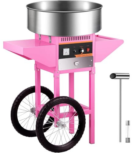 PLOTSAGE Cotton Candy Machine Commercial, 1000W Electric Cotton Candy Machine, Cotton Candy Maker with Stainless Steel Bowl, Perfect for Family Party, Kids Birthday,Pink