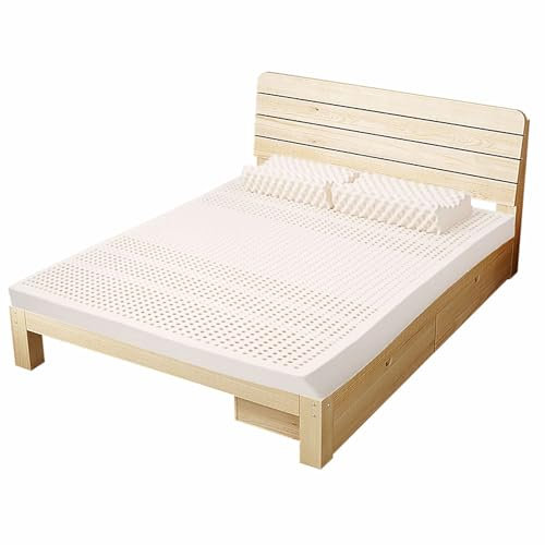 Latex Matratze 150×180cm(59×71inch), 100% Natur Latexmatratze Hohe Elastizität und Kompression, Antiallergisch Naturlatexmatratze für Studentenwohnheim, Hotel