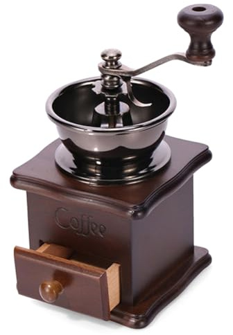 Alipis Macinacaffè Manuale in Legno di Pino Macine in Ceramica Macinazione Regolabile per Chicchi di Caffè Macchina da Caffè Manuale Portatile per Uso Domestico