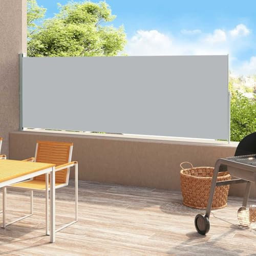 Toldo lateral retráctil para patio, 200 x 500 cm, color gris
