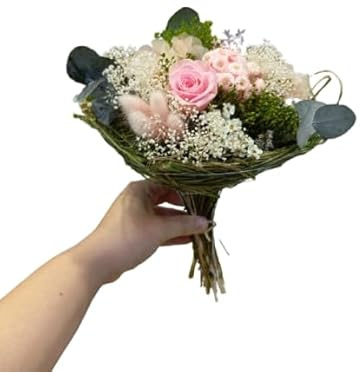 Bouquet Artesanal de Flores Secas Colores Rosa para un Estilo Bohemio Chic