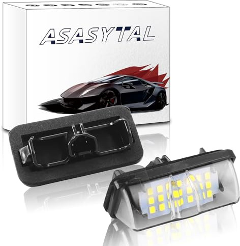 Asasytal LED License Plate Light Assembly Number Plate Lamp 6000K White Compatible with Avalon Alphard Corolla Mirai Prius RAV-4 Vellfire ES300h LX600 UX200/250H/300E, 2 Pcs