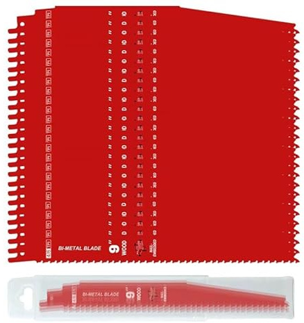 Juego de 25 hojas de sierra alternantes bimetálicas de 225 mm 4-6TPI aplicables a accesorios de herramientas eléctricas de corte de tuberías de madera y PVC