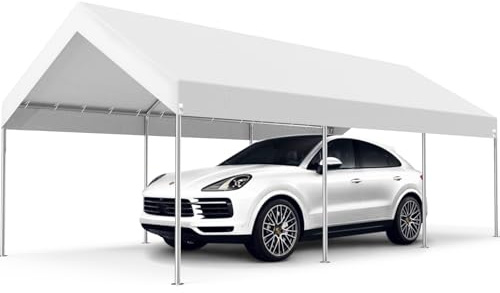 MasterCanopy Garagenzelt 3x6 Lagerzelt Gerätehaus Carport, Weiß | Verzinkter Stahl, PE Dach